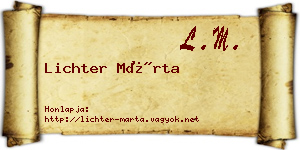 Lichter Márta névjegykártya